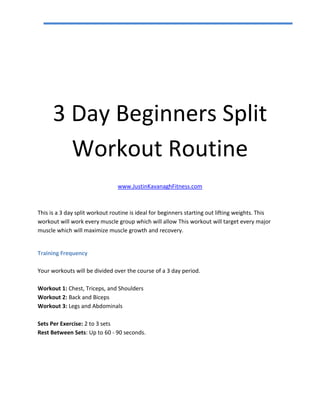 3er Split Trainingsplan Beispiel